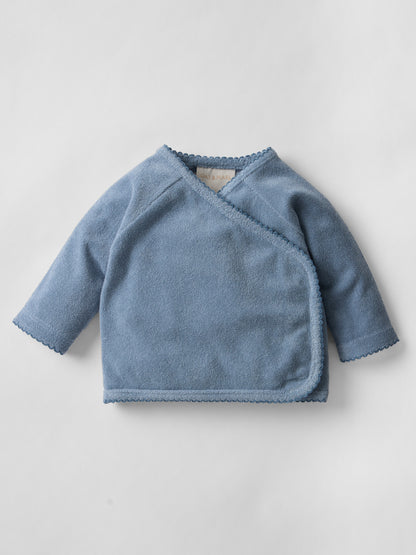 Soft Scalloped Towelling Set in Vintage Blue