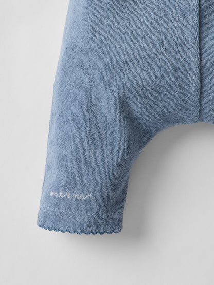 Soft Scalloped Towelling Set in Vintage Blue