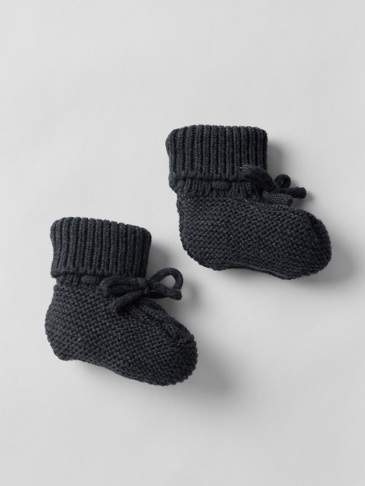 Cable Knit Booties in Charcoal