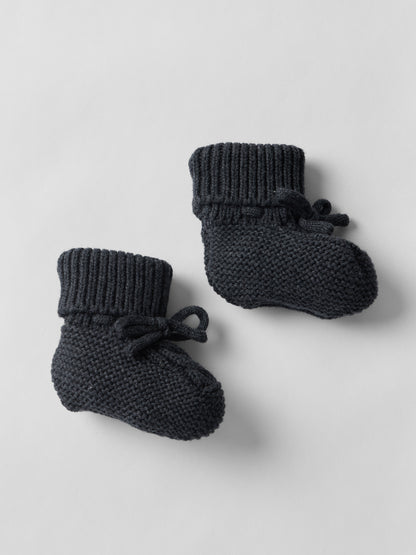 Cable Knit Booties in Charcoal