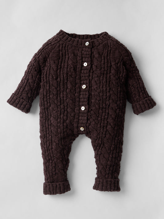 Cotton Cable Knit All in One in Chocolate
