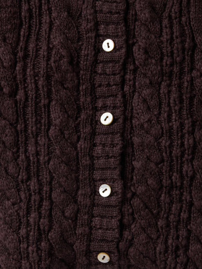 Cotton Cable Knit All in One in Chocolate