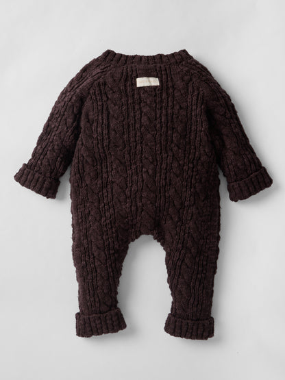 Cotton Cable Knit All in One in Chocolate