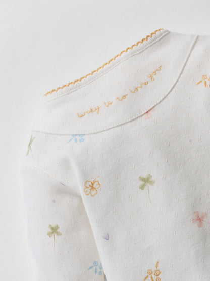 Lucky Clover Pointelle Sleepsuit
