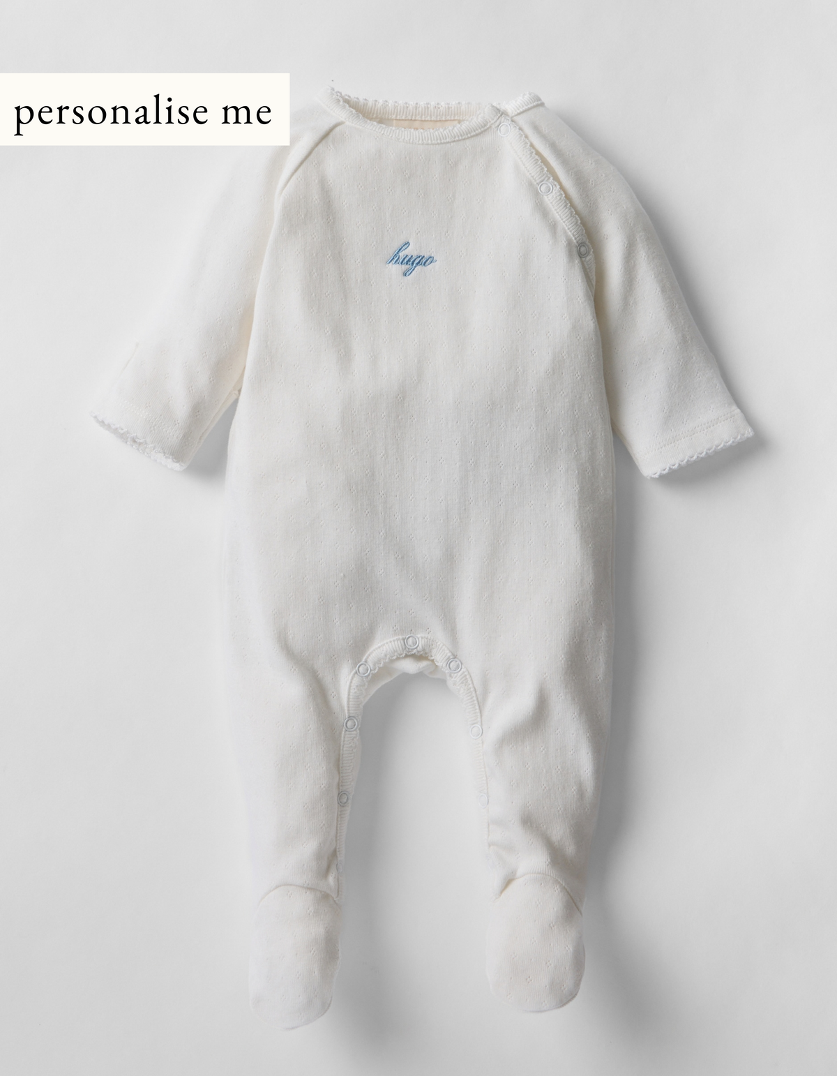 Pointelle Personalised Sleepsuit
