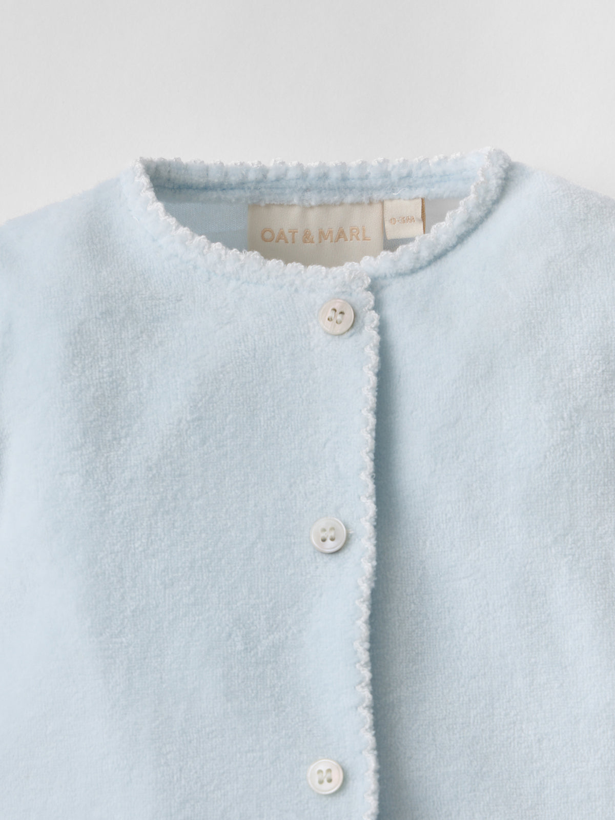 Snuggle Towelling Sleepsuit in Soft Blue