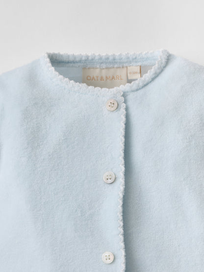 Snuggle Towelling Sleepsuit in Soft Blue