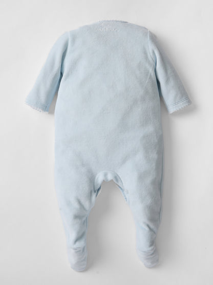 Snuggle Towelling Sleepsuit in Soft Blue