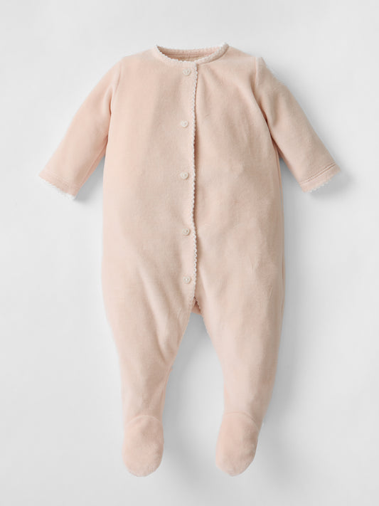 Snuggle Towelling Sleepsuit in Soft Pink