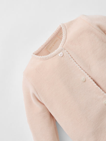 Snuggle Towelling Sleepsuit in Soft Pink