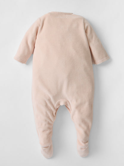 Snuggle Towelling Sleepsuit in Soft Pink