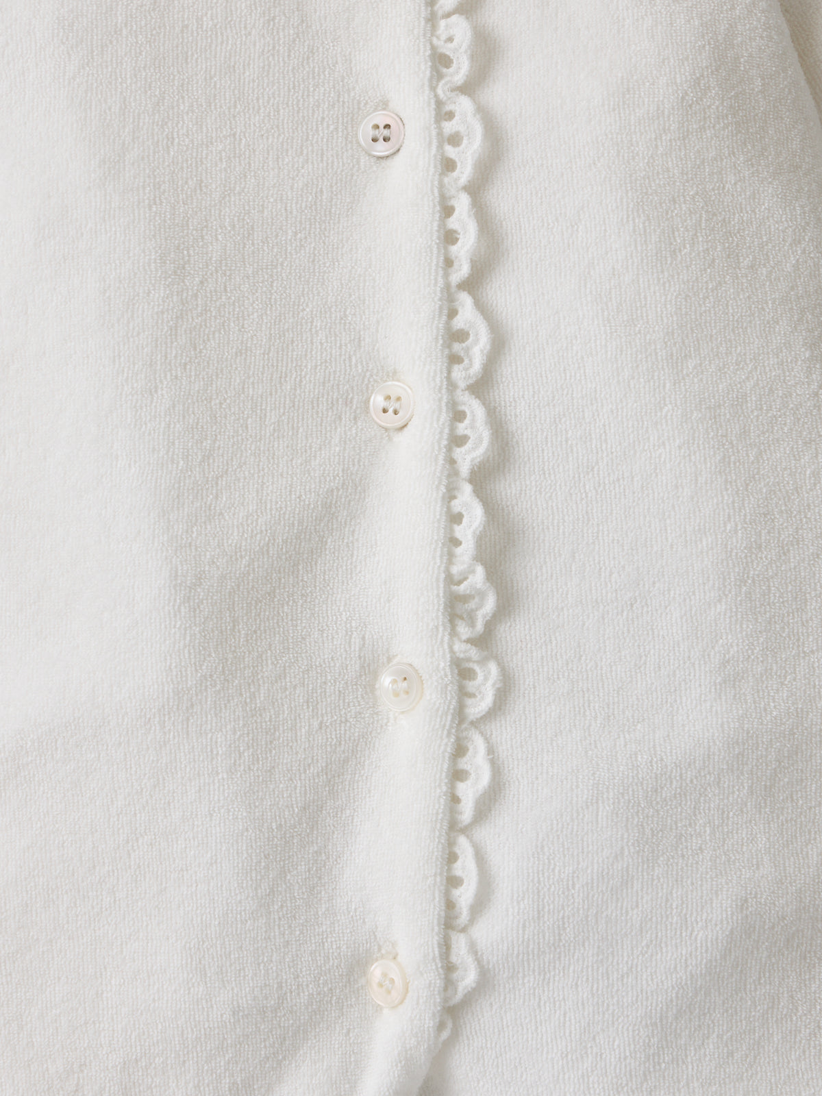 Dreamer Broderie Towelling Sleepsuit in White