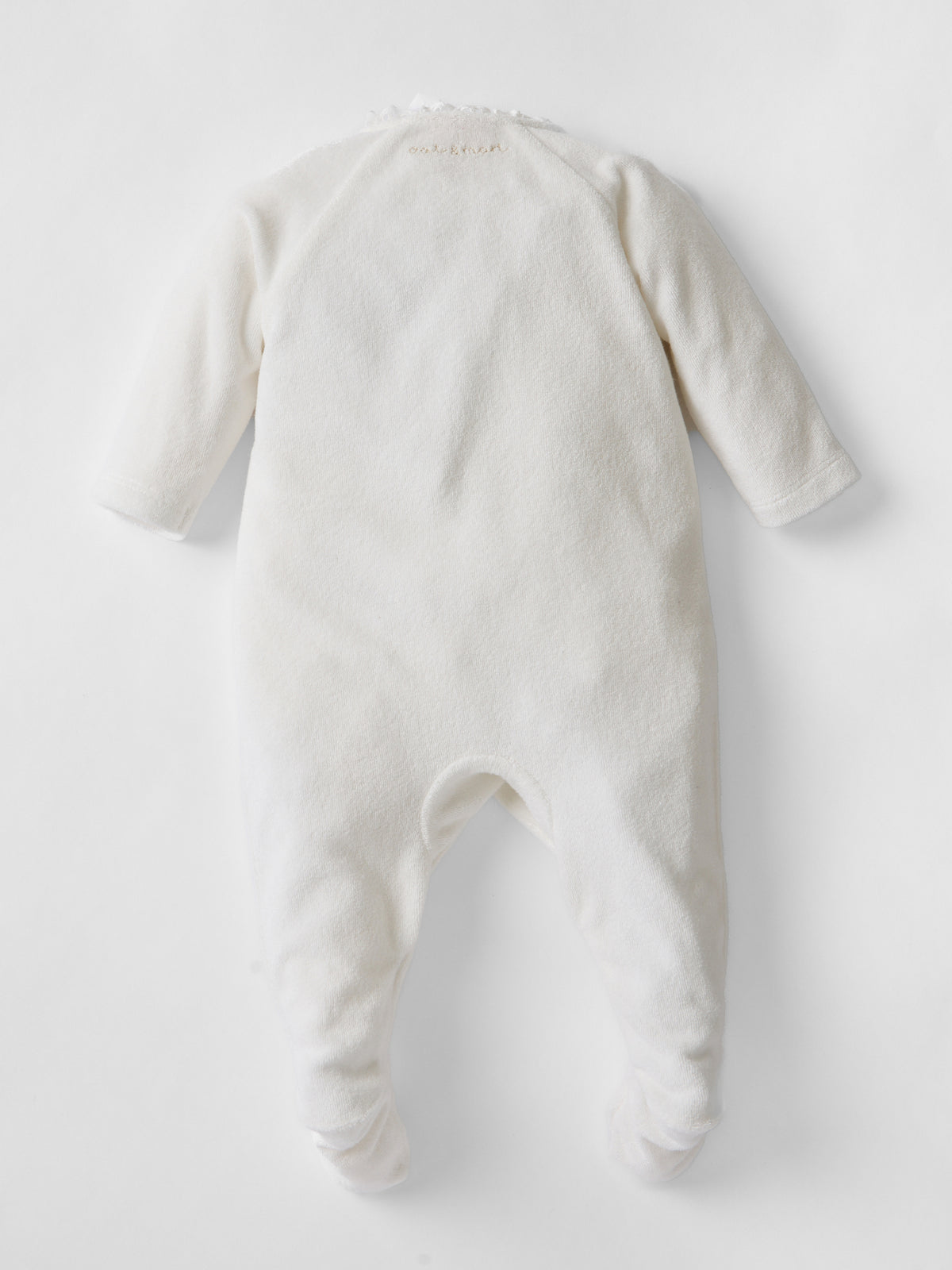 Dreamer Broderie Towelling Sleepsuit in White