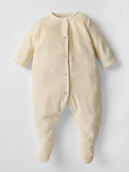 Snuggle Towelling Sleepsuit in Lemon