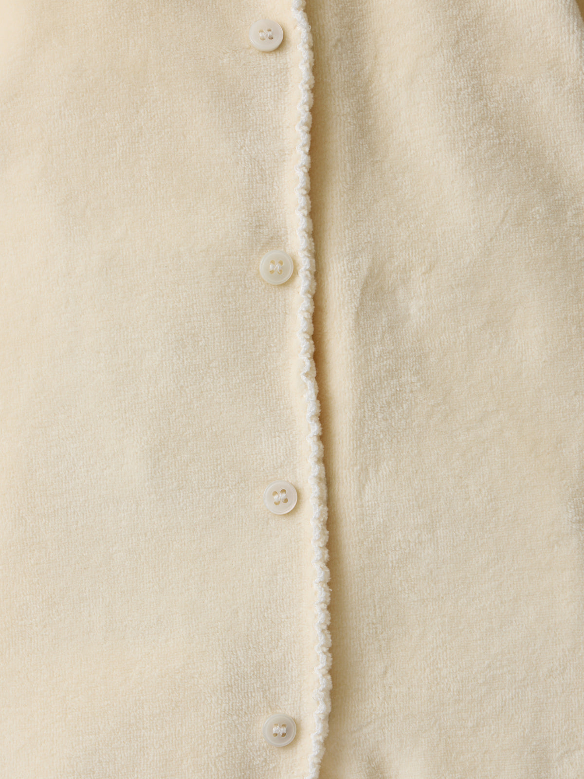 Snuggle Towelling Sleepsuit in Lemon