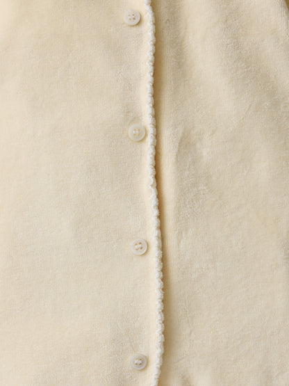 Snuggle Towelling Sleepsuit in Lemon