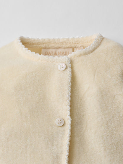 Snuggle Towelling Sleepsuit in Lemon