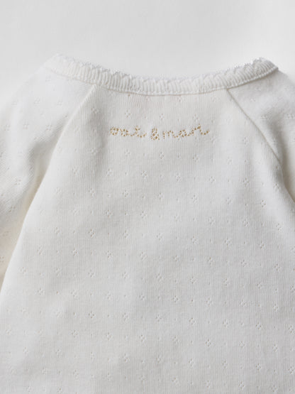 Welcome Baby Pointelle Sleepsuit & Hat Set