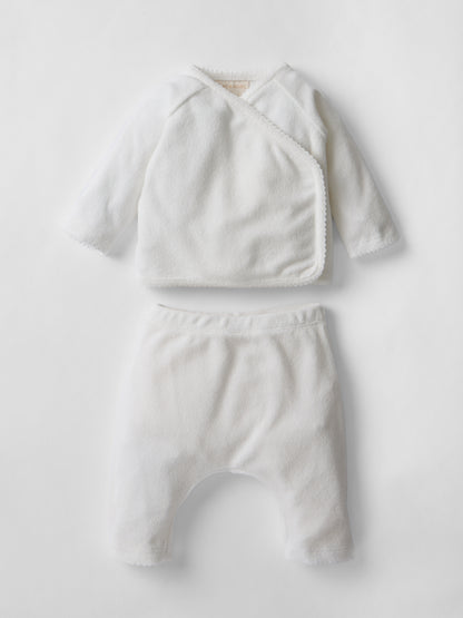 Soft Scalloped Towelling Set in Pure White