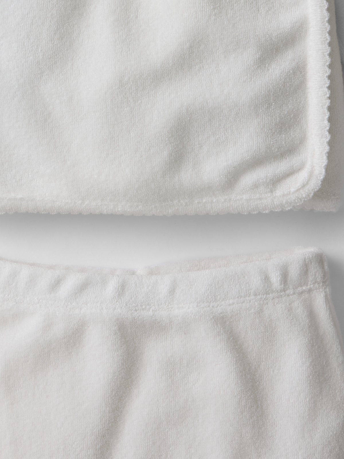 Soft Scalloped Towelling Set in Pure White