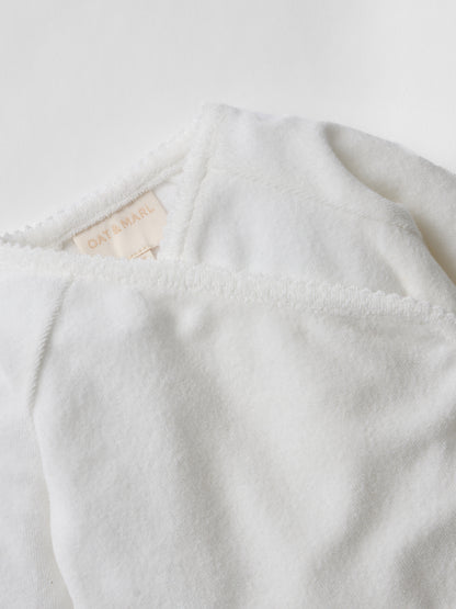 Soft Scalloped Towelling Set in Pure White