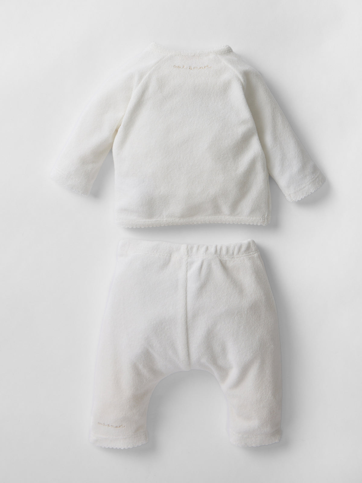 Soft Scalloped Towelling Set in Pure White