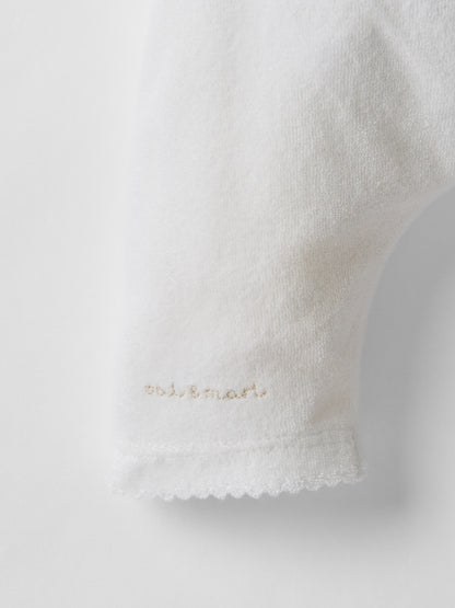 Soft Scalloped Towelling Set in Pure White